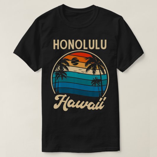 Retro Honolulu Hawaii T-shirt (Design voorkant)