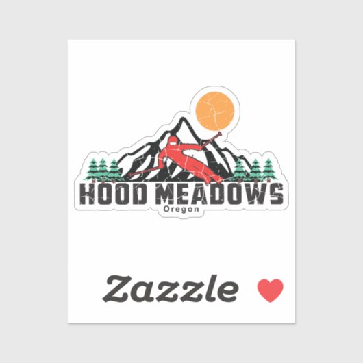 Retro Hood Meadows Ski Sticker (Vel)