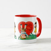 Retro  hoofd boven hakken Valentijn Mok (Voorkant rechts)