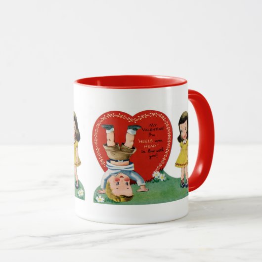 Retro hoofd boven hakken Valentijn Mok (Voorkant rechts)