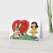 Retro hoofd over hakken Valentijnsdag Kaart (Voorkant)
