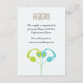 Retro Hoofdtelefoon Hart Muziek Trouwen Rood en Zw Informatiekaartje (Voorkant)