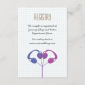 Retro Hoofdtelefoon Hart Muziek Wedding Paarse Ind Informatiekaartje (Voorkant)