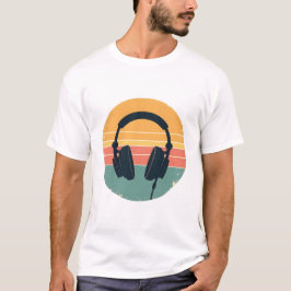 Retro Hoofdtelefoon Music Lover Esthetisch T-shirt