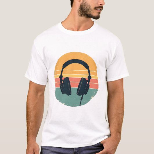 Retro Hoofdtelefoon Music Lover Esthetisch T-shirt (Voorkant)