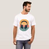 Retro Hoofdtelefoon Music Lover Esthetisch T-shirt (Voorkant volledig)