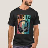  Retro Hoofdtelefoon Muziek Vibes T-shirt (Voorkant)