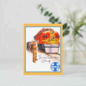 Retro  hoofdtrein Santa Fe Briefkaart (Staand voorkant)