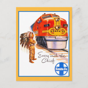 Retro hoofdtrein Santa Fe Briefkaart