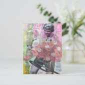 Retro Hoop Dance Mixed Media Collage Briefkaart (Staand voorkant)