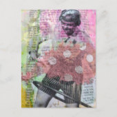 Retro Hoop Dance Mixed Media Collage Briefkaart (Voorkant)