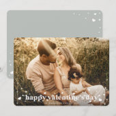 Retro hoort Happy Valentine's Day Photo Card Aankondiging (Voorkant / Achterkant)