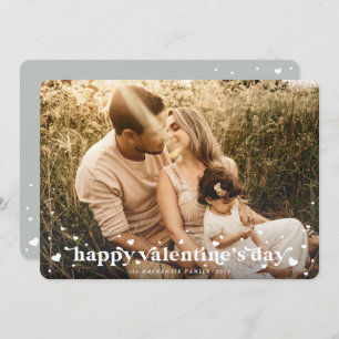 Retro hoort Happy Valentine's Day Photo Card Aankondiging