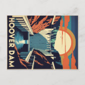 Retro Hoover Dam Engineering Marvel Briefkaart (Voorkant)