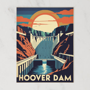 Retro Hoover Dam Engineering Marvel Briefkaart