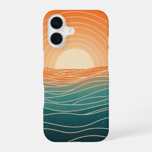 Retro Horizon Rimpel iPhone 16 Hoesje