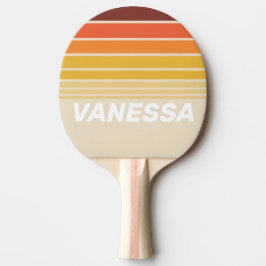 Retro Horizon Strepen met Naam Tafeltennisbatje