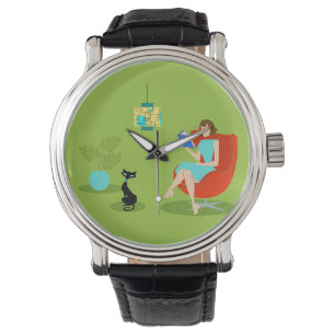 Retro Horloge van de Vrouw van de Lezing