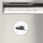 Retro horlogehondmagneet magneet (Insitu (Vaatwasser))
