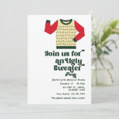 Retro Horrelijke Trui Kerstfeest Kaart (Staand voorkant)