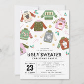 Retro Horrelijke Trui Kerstfeest Kaart (Voorkant)