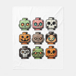 Retro Horror Bricks Head Enge Halloween Mask Fleece Deken