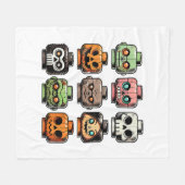 Retro Horror Bricks Head Enge Halloween Mask Fleece Deken (Voorkant (Horizontaal))