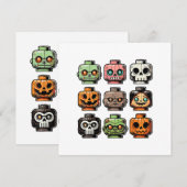 Retro Horror Bricks Head Enge Halloween Mask Kaart (Voorkant / Achterkant)
