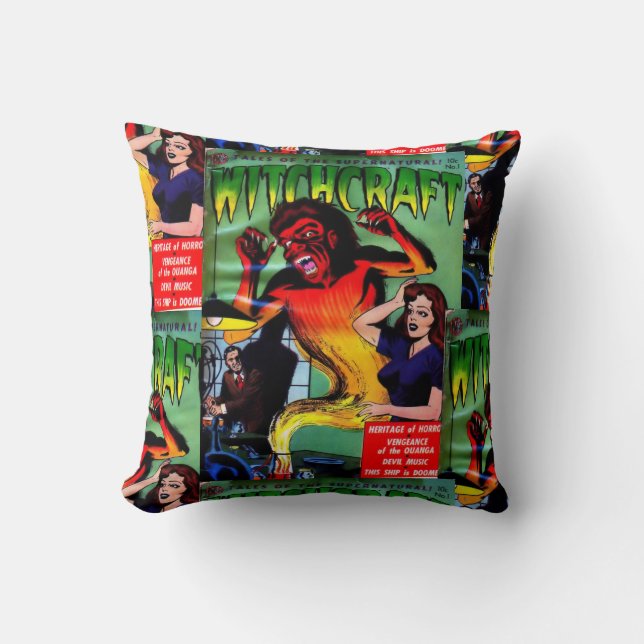 Retro Horror Comic Book Decorative Sierkussennen Kussen (Voorkant)