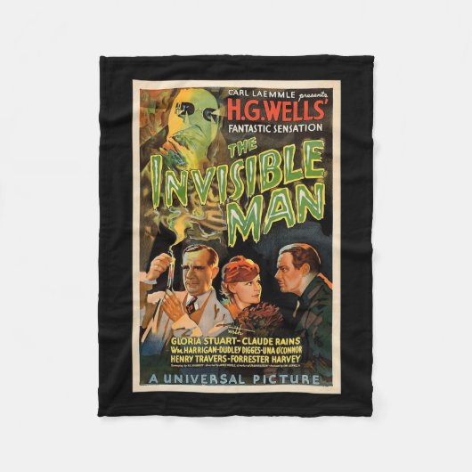 Retro Horror Filmmonsters Halloween Fleece Deken (Voorkant)
