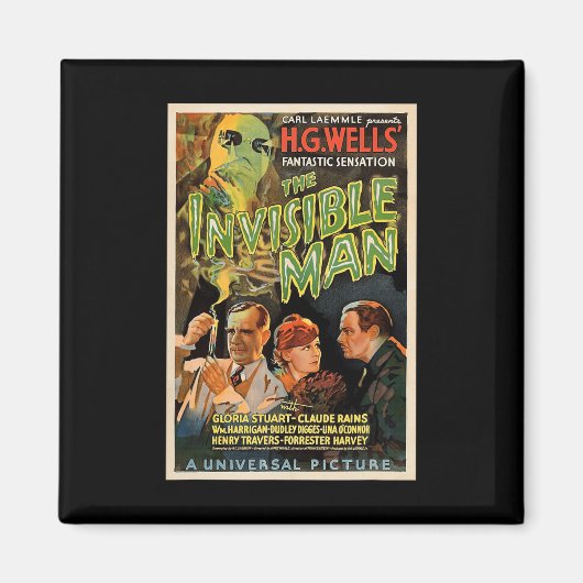 Retro Horror Filmmonsters Halloween Magneet (Voorkant)