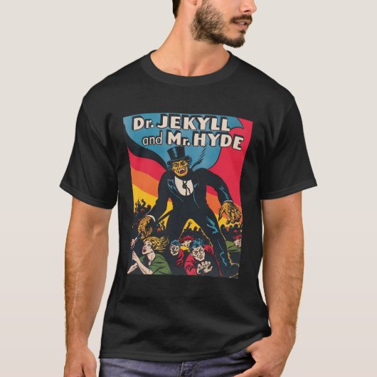 Retro Horror Halloween Monster Dr. Jekyll Mr. Hyde T-shirt (Voorkant)