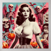 Retro Horror Meisje Poster (Voorkant)
