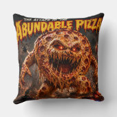 Retro horror monster overvloedige pizza wezen worp kussen (Achterkant)