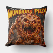 Retro horror monster overvloedige pizza wezen worp kussen (Voorkant)