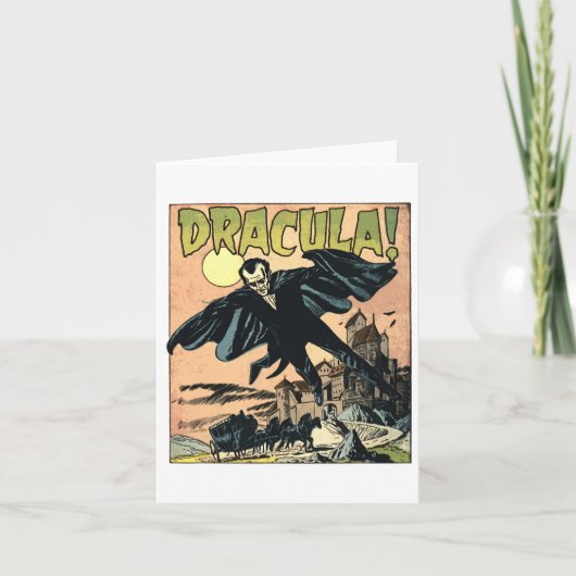 Retro Horror Movie Monster Vampire  Halowe Kaart (Voorkant)