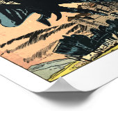 Retro Horror Movie Monster Vampire  Halowe Poster (Hoek)