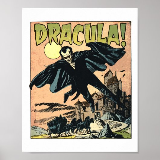 Retro Horror Movie Monster Vampire  Halowe Poster (Voorkant)