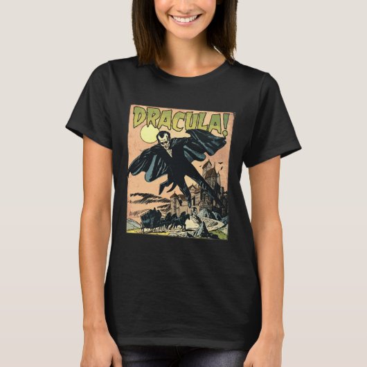 Retro Horror Movie Monster Vampire Halowe T-shirt (Voorkant)
