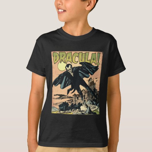 Retro Horror Movie Monster Vampire  Halowe T-shirt (Voorkant)