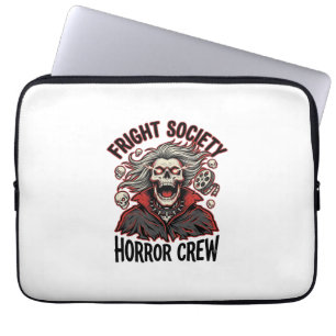 Retro Horror T-shirt Fright Society Schedel Design Laptop Sleeve