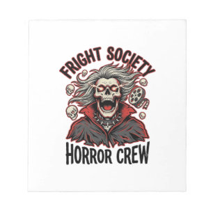 Retro Horror T-shirt Fright Society Schedel Design Notitieblok