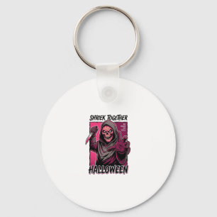 Retro Horror T-shirt met gegraveerde Slasher Hallo Sleutelhanger