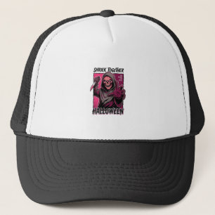 Retro Horror T-shirt met Gegraveerde Slasher Hallo Trucker Pet