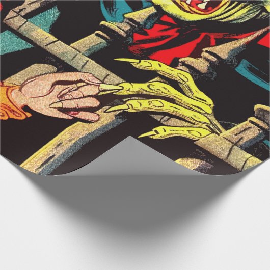 Retro Horror Vampire Comics Cadeaupapier (Hoek)