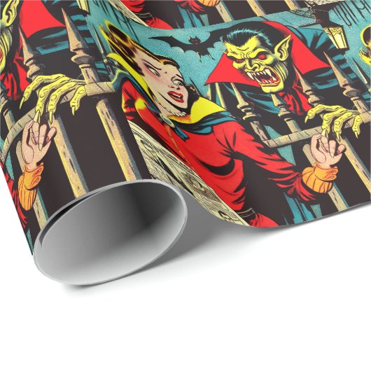 Retro Horror Vampire Comics Cadeaupapier (Rol Hoek)