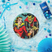 Retro Horror Vampire Comics Papieren Bordje (Feest)