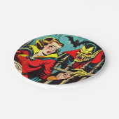 Retro Horror Vampire Comics Papieren Bordje (Gekanteld)