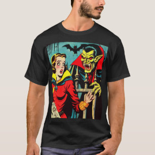 Retro Horror Vampire Comics T-shirt