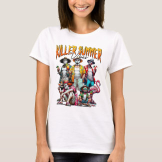 Retro Horror Zomer Vibes Grappig Halloween Zomer T-shirt